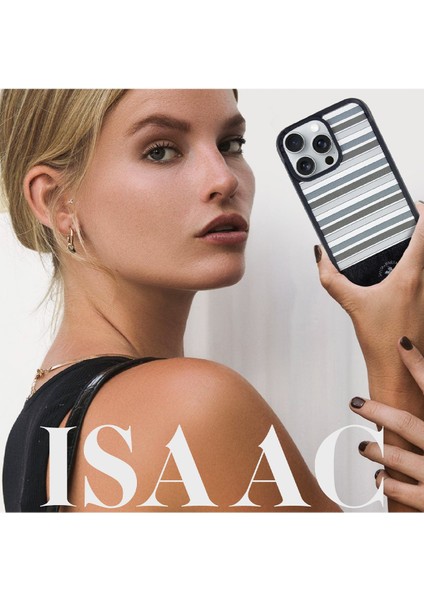 Sbprc iPhone 16 Pro Max Uyumlu Kılıf Isaac Süet Pu Deri Çift Desenli Kapak