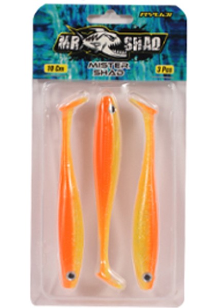 Mister Shad 10CM 7gr Silikon Yem Renk : Orange Yellow Uv