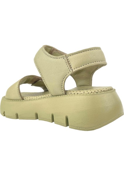 Top Level Deri Kız Çocuk Sandalet Olive modelleri