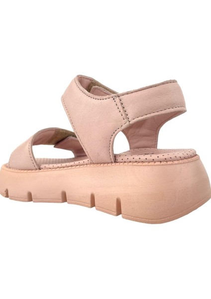 Top Level Deri Kız Çocuk Sandalet Pudra modelleri