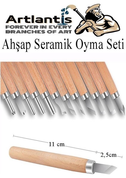 Ahşap Seramik Oyma Seti 6 Lı Kretuar 1 Paket Iskarpela Seti Paslanmaz Çelik Bıçaklı Ağaç Oyma Heykel Hobi Kretuar Gravür