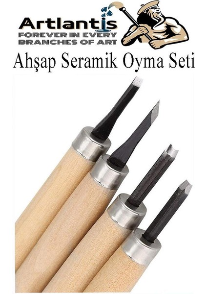 Ahşap Seramik Oyma Seti 6 Lı Kretuar 1 Paket Iskarpela Seti Paslanmaz Çelik Bıçaklı Ağaç Oyma Heykel Hobi Kretuar Gravür