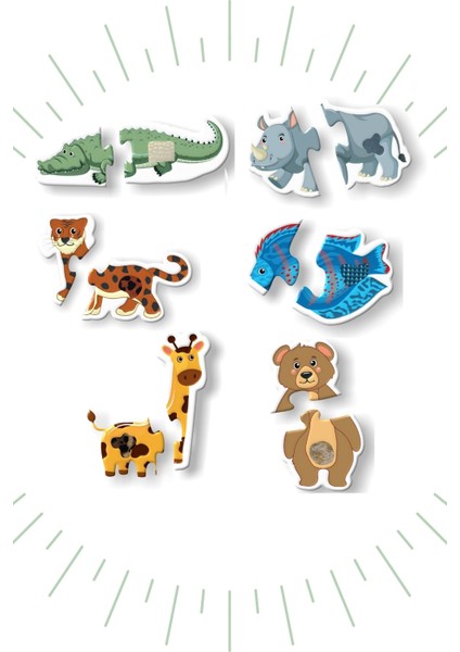 Dokun-Hisset Serisi 2'li Set 12 Parça Baby Puzzle 2.set ve 12 Parça Puzzle Çiftlik