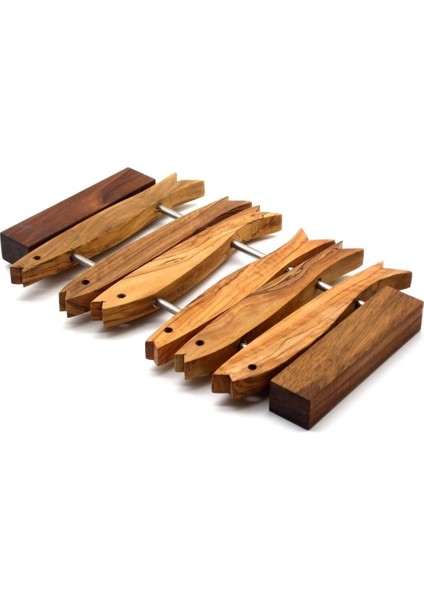 Ahşap Balıklı Nihale - %100 Zeytin Ağacı