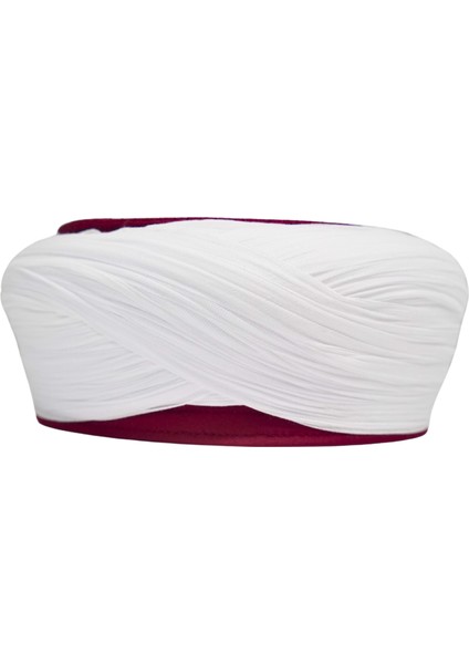 Talebe Sarığı-Beyaz Kumaş-Bordo Takke-Çapraz Sarım-Nâli Şerif-7 Metre fiyatları