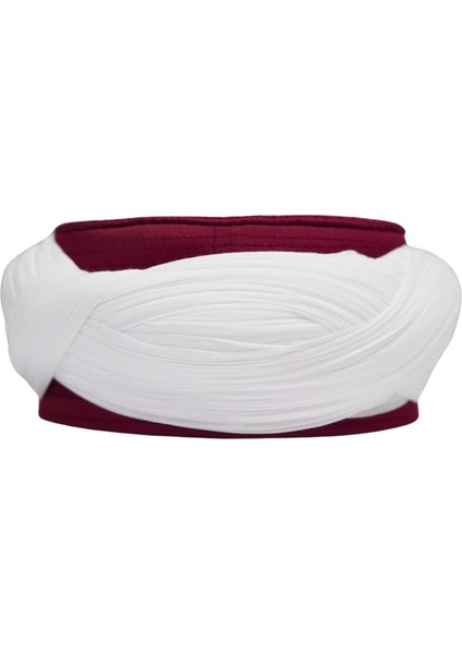 Talebe Sarığı-Beyaz Kumaş-Bordo Takke-Çapraz Sarım-Nâli Şerif-7 Metre fırsatları
