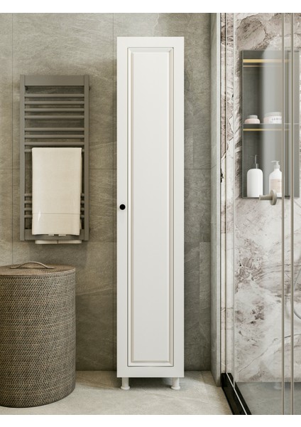 Çok Amaçlı Dolap Parlak Beyaz Country Banyo Dolabı