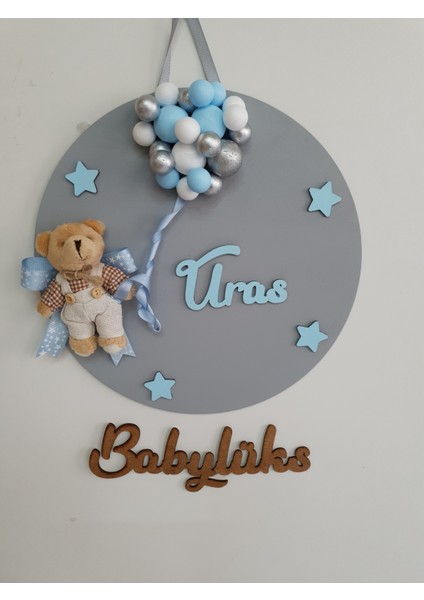 30CM Bubble Yuvarlak Bebek Isme Özel Kapı Süsü