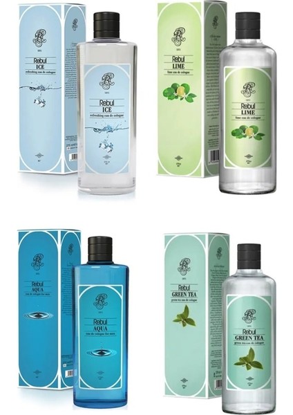 Ice - Lime - Aqua - Green Tea Kolonya 270 ml 4'lü Set