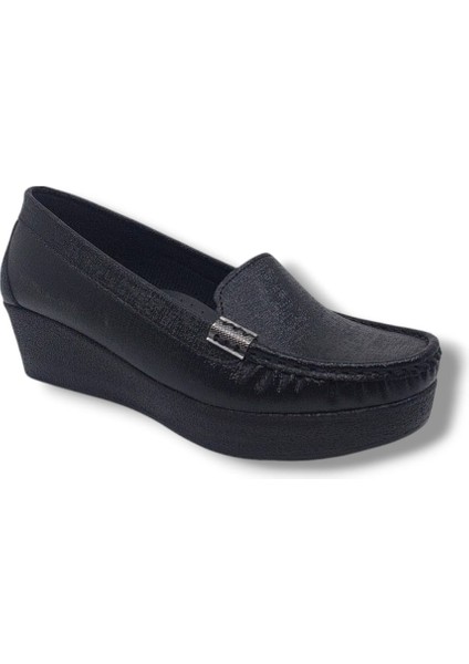 109 Kadın Siyah Pırıltılı Dolgu Topuk Ayakkabı fiyatları