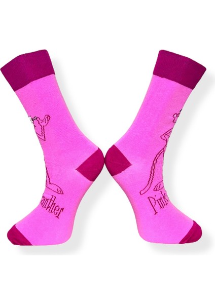 Tekli Pembe Renkli Çizgi Film Karakterli Unisex Esnek Nem Alabilen Pamuklu Soket Çorap modelleri