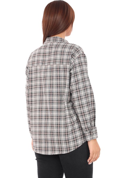 Ekose Dokuma Cepli Büyük Beden Kadın Gömlek fırsatları