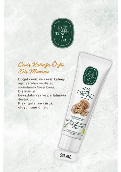 Zencefil, Karanfil, Himalaya, Aloe Vera, Ceviz ve Kabuğu 90 ml Diş Macun Seti ve Rosie