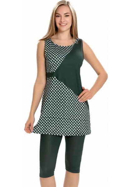 Sıfır Kol Taytlı Yarı Kapalı Mayo 155-29 Haki fırsatları