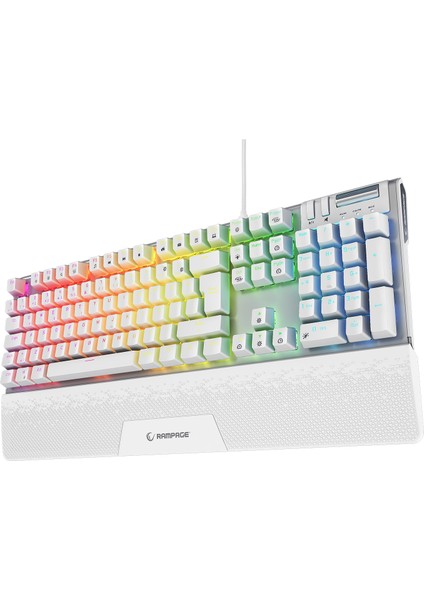 Carbon Beyaz Ful Rgb Q Gaming Mekanik Klavye Oyuncu Klavye Bilek Destekli Red Switch E-Sport fırsatları