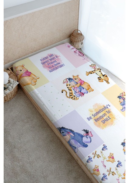 Baskılı Düz Çarşaf - Cartoon Serisi - Winnie The Pooh Patchwork