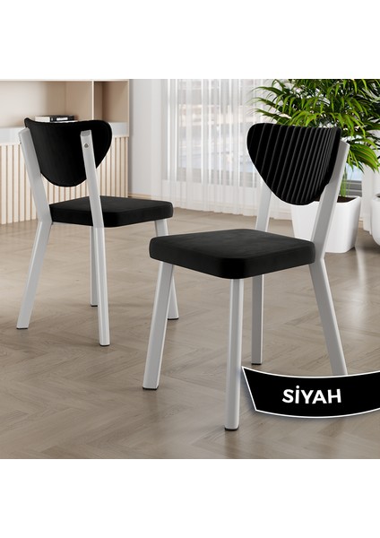 Arfe Serisi 4 Adet Mutfak Sandalyesi Beyaz Metal Iskeletli Babyface Kumaş fiyatları