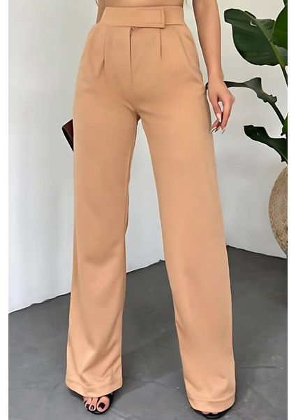 Cırtlı Palazzo Pantolon 1353 - Vizon