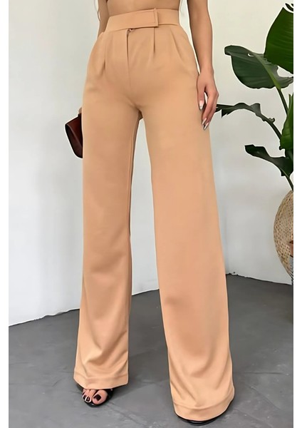 Cırtlı Palazzo Pantolon 1353 - Vizon fiyatları