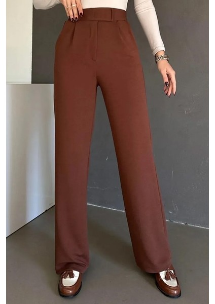 Cırtlı Palazzo Pantolon 1353 - Kahve