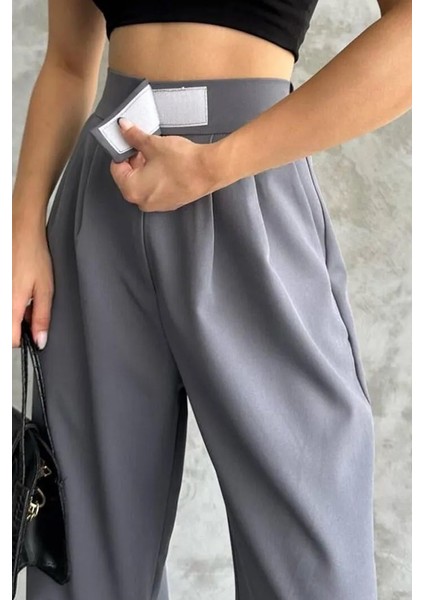 Cırtlı Palazzo Pantolon 1353 - Gri