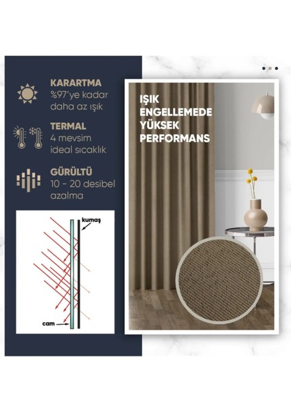 %100 Blackout Kuş Gözü Fon Perde