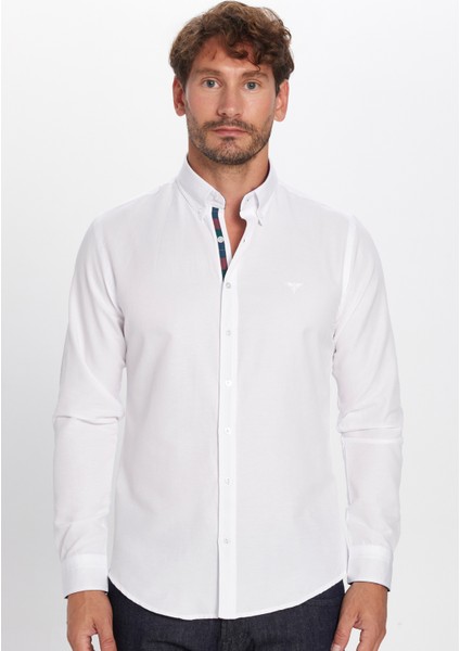 Slim Fit Dar Kesim Uzun Kol Poplin Oxford fırsatları