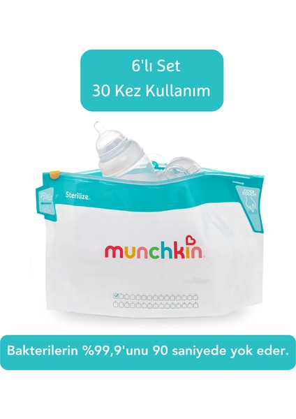 Yeniden Kullanılabilir Jumbo Mikrodalga Sterilizatör Torbaları 6 adet