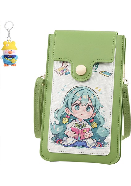 Dokunmatik Ekranlı Kız Telefon Çantası Sevimli Bayan Tek Omuz Crossbody Çanta Ince Mini Cüzdan (Yurt Dışından)