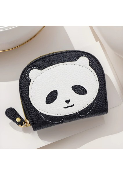 Sevimli Dev Panda Çanta Deri Sevimli Karikatür Evrensel Anahtar Çantası Bozuk Para Cüzdanı Ikisi Bir Arada Kart Tutucu (Yurt Dışından)