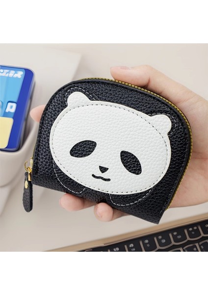Sevimli Dev Panda Çanta Deri Sevimli Karikatür Evrensel Anahtar Çantası Bozuk Para Cüzdanı Ikisi Bir Arada Kart Tutucu (Yurt Dışından)