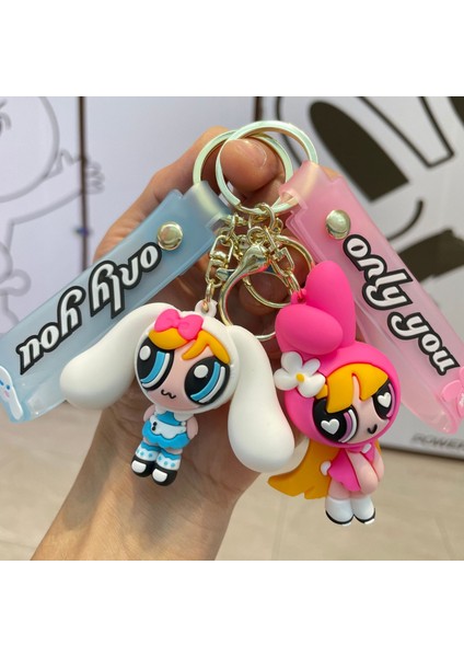 Hengshan Crossdressing Powerpuff Kız Anahtarlık Sevimli Bebek Araba Anahtarlık Çanta Kolye (Yurt Dışından) fırsatları