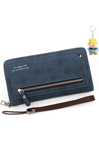Erkek Uzun Cüzdan Fermuarlı Moda Casual Cüzdan Clutch Büyük Kapasiteli Çoklu Kart Yuvası Cep Telefonu Çantası (Yurt Dışından)