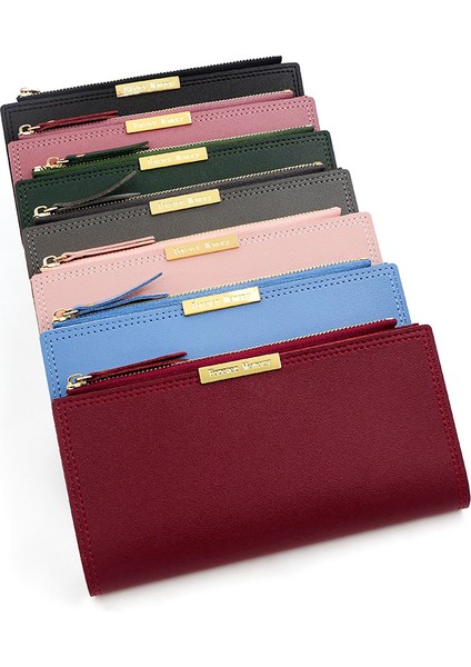 Moda Basit Bayanlar Uzun Cüzdan Büyük Kapasiteli Kart Tutucu Para Cüzdanı Clutch Fermuarlı Cüzdan (Yurt Dışından)