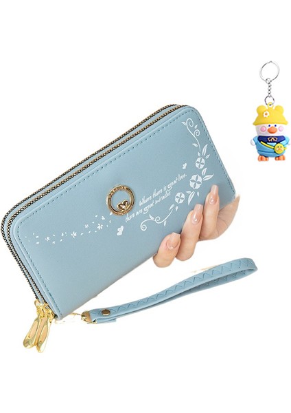 Moda Cüzdan Büyük Kapasiteli Cüzdan Çift Fermuarlı Cep Telefonu Clutch Kart Tutucu (Yurt Dışından)