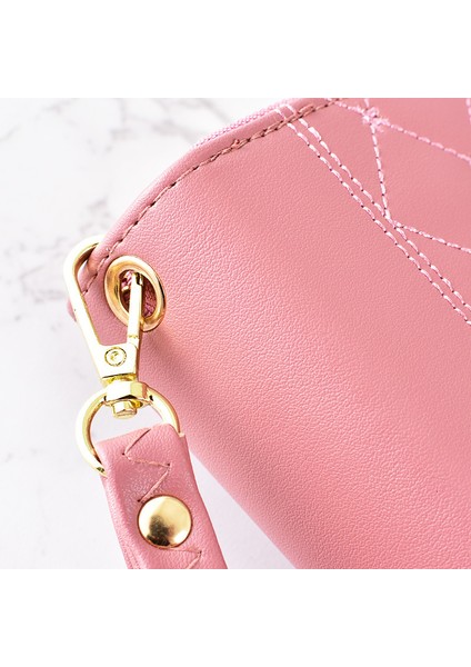 Bayan Cüzdan Çift Fermuarlı Moda Basit Çoklu Kart Yuvası Büyük Kapasiteli Cep Telefonu Clutch (Yurt Dışından)