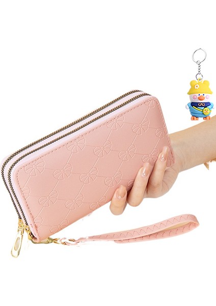 Uzun Bayan Cüzdan Moda Büyük Kapasiteli Çift Fermuarlı Cep Telefonu Clutch Çanta (Yurt Dışından)