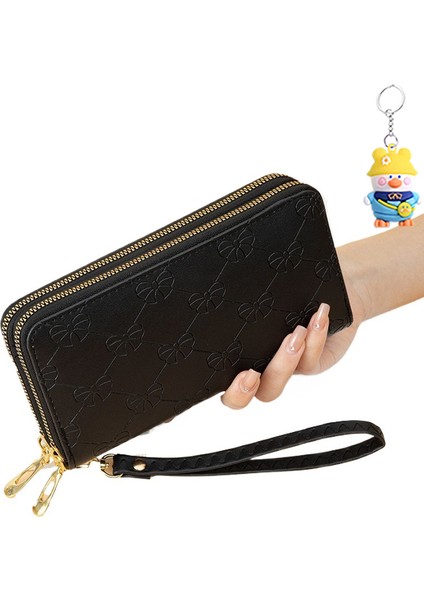 Uzun Bayan Cüzdan Moda Büyük Kapasiteli Çift Fermuarlı Cep Telefonu Clutch Çanta (Yurt Dışından)