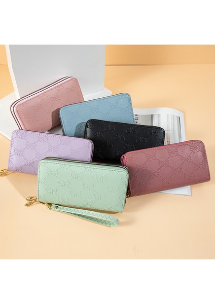 Uzun Bayan Cüzdan Moda Büyük Kapasiteli Çift Fermuarlı Cep Telefonu Clutch Çanta (Yurt Dışından)