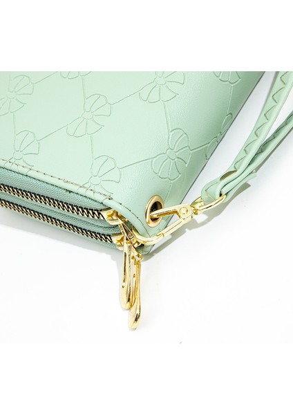 Uzun Bayan Cüzdan Moda Büyük Kapasiteli Çift Fermuarlı Cep Telefonu Clutch Çanta (Yurt Dışından)
