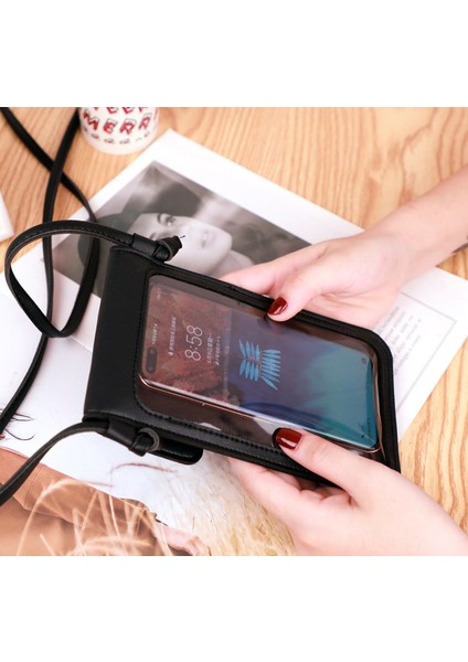 Küçük Çanta Kadın Şeffaf Dokunmatik Ekran Tek Omuz Kadın Çantası Crossbody Çanta Kız Moda Çok Yönlü Cep Telefonu Çantası (Yurt Dışından) modelleri