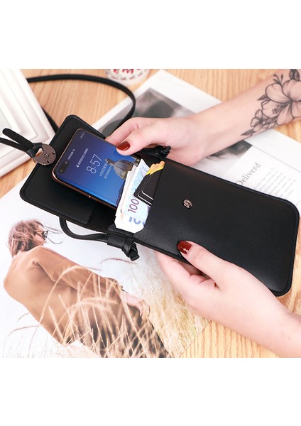 Küçük Çanta Kadın Şeffaf Dokunmatik Ekran Tek Omuz Kadın Çantası Crossbody Çanta Kız Moda Çok Yönlü Cep Telefonu Çantası (Yurt Dışından) fırsatları