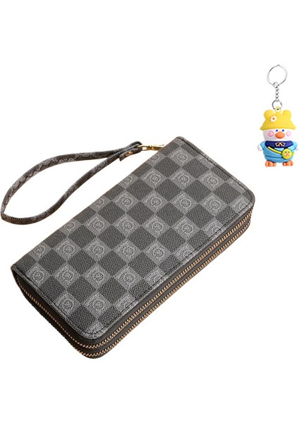 Bayanlar Uzun Cüzdan Moda Çift Fermuarlı Büyük Kapasiteli Cep Telefonu Çantası Clutch (Yurt Dışından)