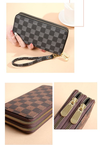 Bayanlar Uzun Cüzdan Moda Çift Fermuarlı Büyük Kapasiteli Cep Telefonu Çantası Clutch (Yurt Dışından) fiyatları