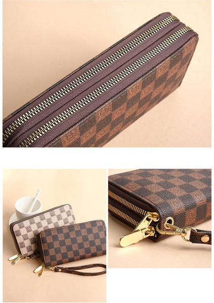 Bayanlar Uzun Cüzdan Moda Çift Fermuarlı Büyük Kapasiteli Cep Telefonu Çantası Clutch (Yurt Dışından) fırsatları