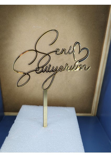 Seni seviyorum pasta süsü gold fırsatları