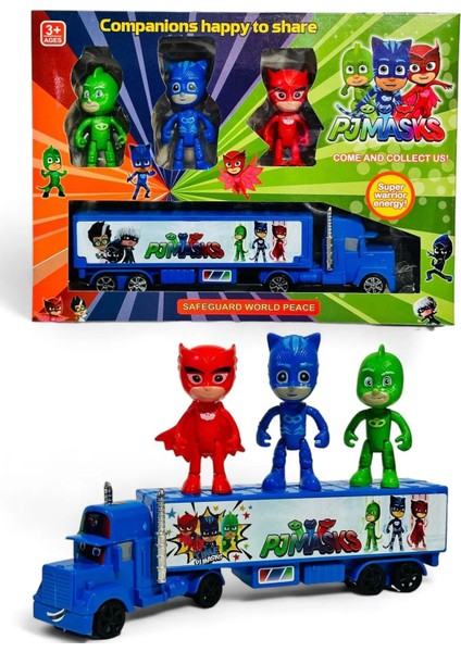 3 Lü Pjmasks Pj Maskeliler Tırlı Figürlü Karakter Figür Set
