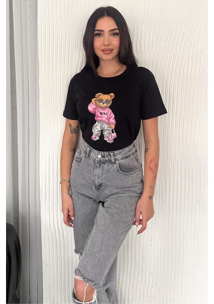 Ayıcıklı T-Shirt - 30/1 Suprem Penye Pamuk 499