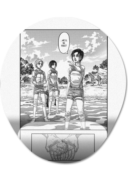 Attack On Titan Eren Manga Bilek Destekli Mousepad Model 1 - Oval