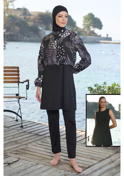 Tam Kapalı Tesettür Mayo 25971 Siyah